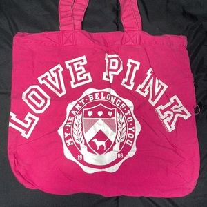 Victoria’s Secret PINK Canvas Tote, Hole (See Pics), Super Cute!